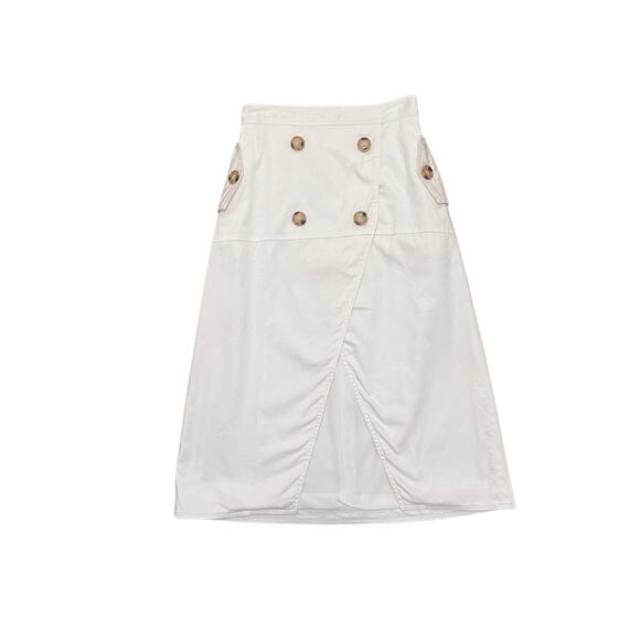 Anthropologie C/MEO Collective White Pencil Skirt with Buttons Detail Size xs - Picture 1 of 7